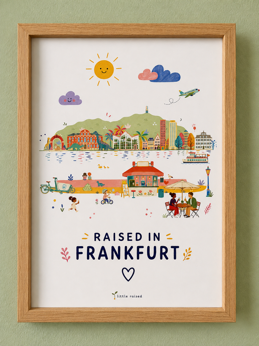 Kinderposter " Raised in Frankfurt" - Wanddeko fürs Kinderzimmer
