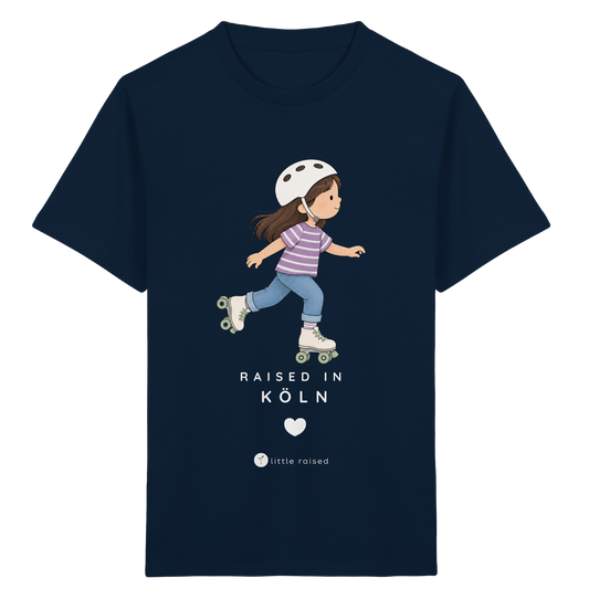 Kinder T-Shirt aus Bio-Baumwolle: Raised in Köln (Citygirl)