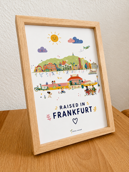 Kinderposter " Raised in Frankfurt" - Wanddeko fürs Kinderzimmer