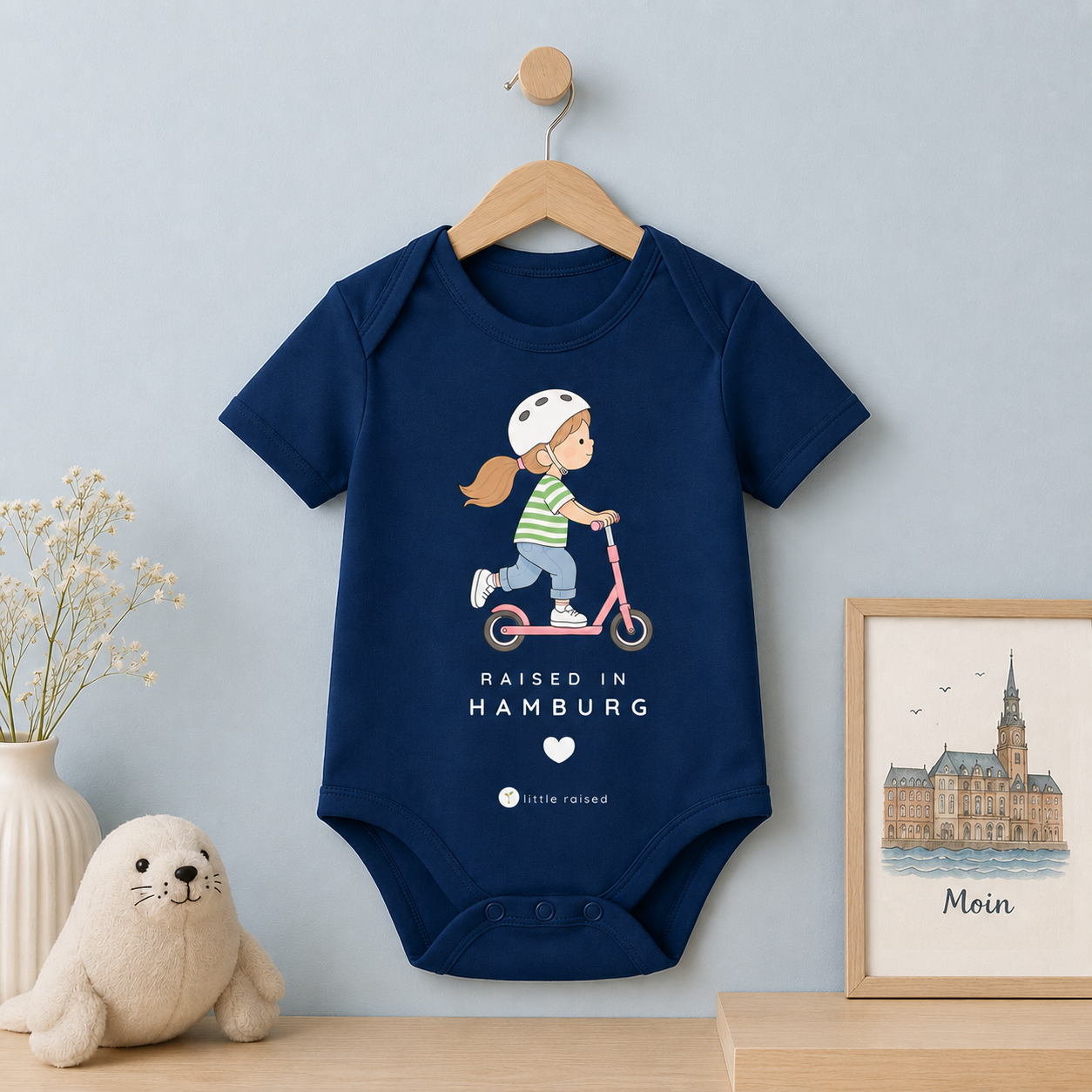 Body aus Bio-Baumwolle: Raised in Hamburg (Citygirl)