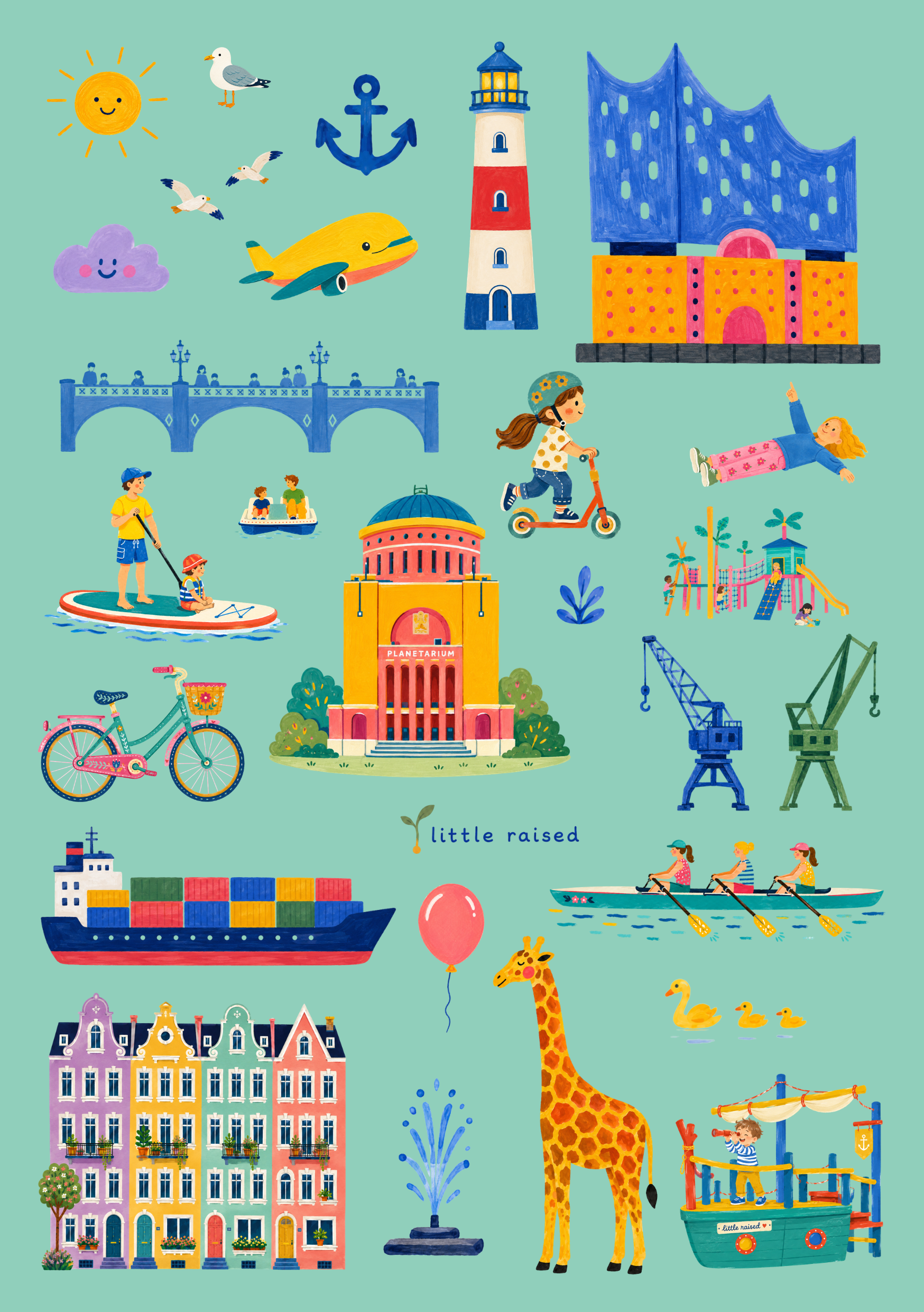 Hamburg Sticker Set – 81 Sticker für kleine Stadtentdeckerinnen und Stadtentdecker
