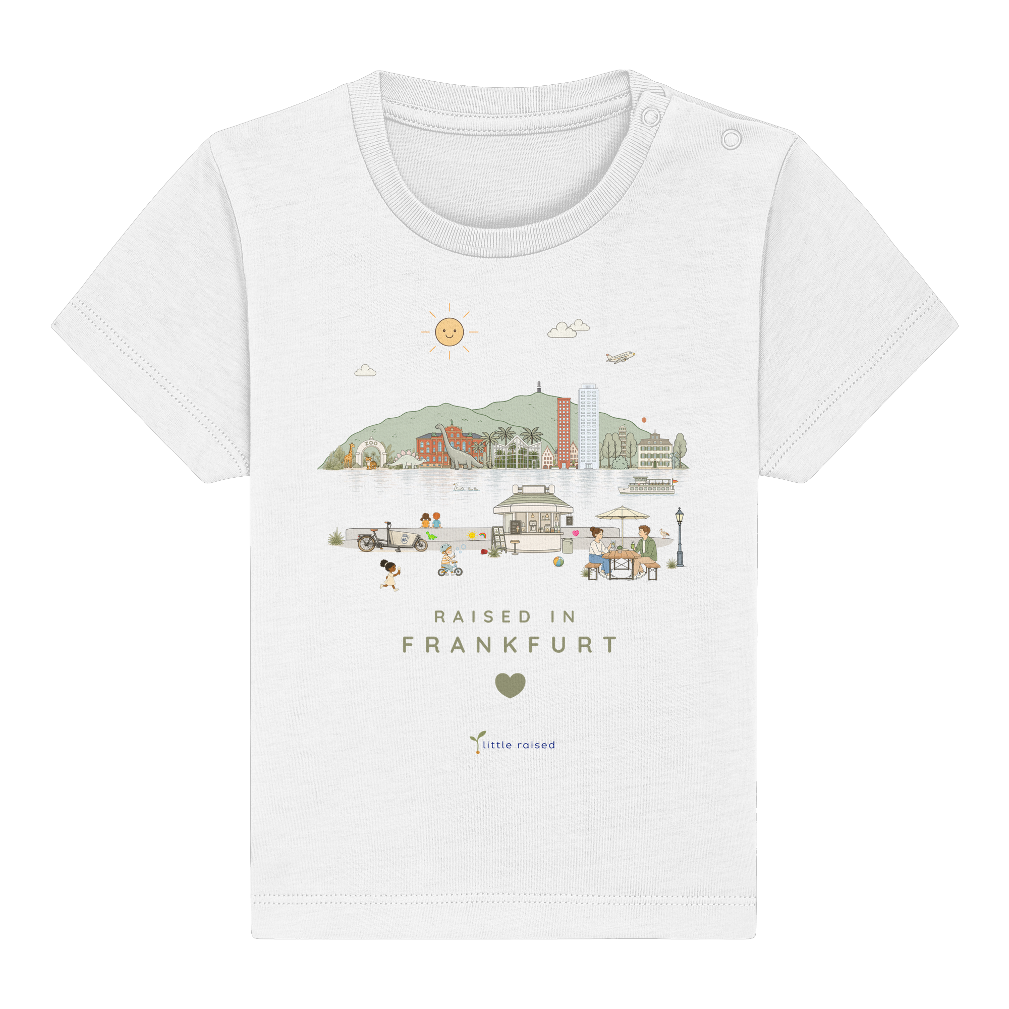 Baby T-Shirt aus Bio-Baumwolle: Raised in Frankfurt