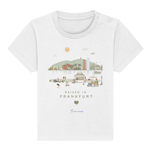 Baby T-Shirt aus Bio-Baumwolle: Raised in Frankfurt