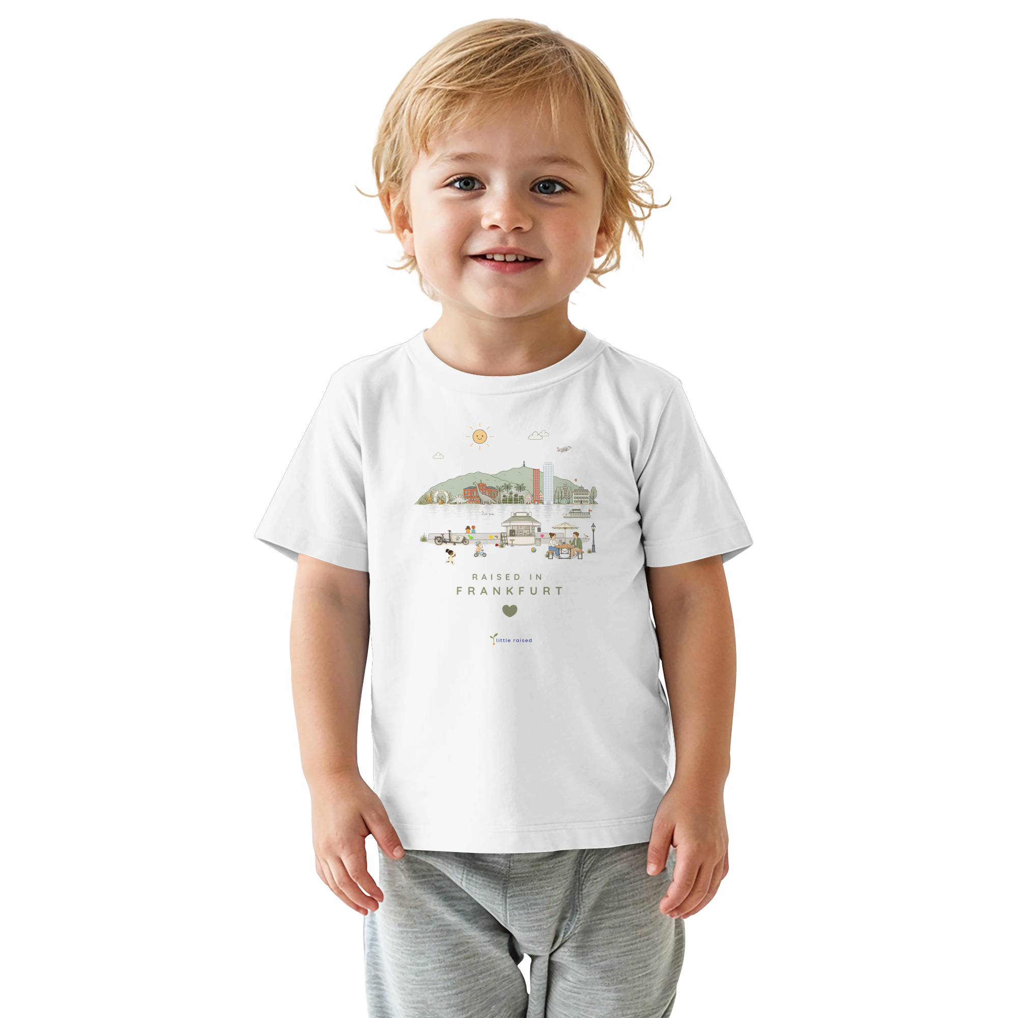 Baby T-Shirt aus Bio-Baumwolle: Raised in Frankfurt
