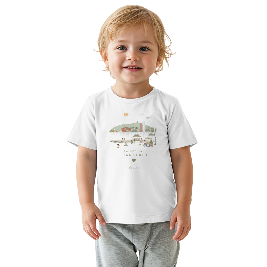 Baby T-Shirt aus Bio-Baumwolle: Raised in Frankfurt