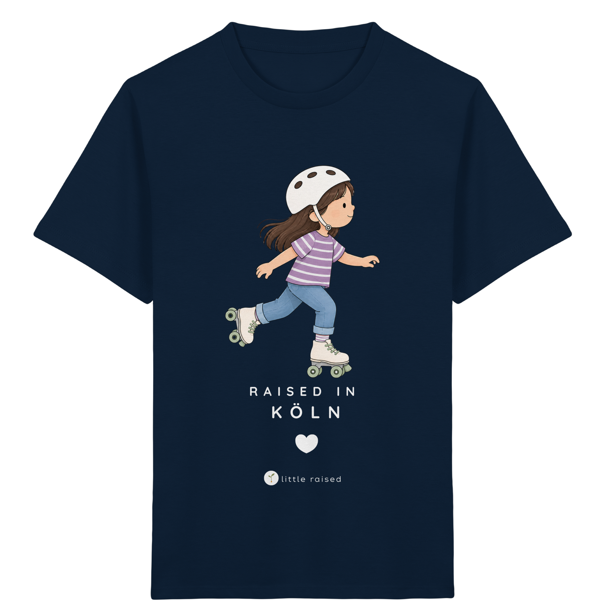 Kinder T-Shirt aus Bio-Baumwolle: Raised in Köln (Citygirl)