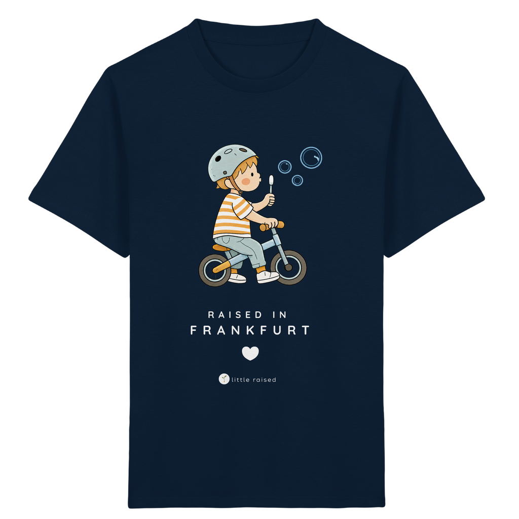 Kinder T-Shirt aus Bio-Baumwolle: Raised in Frankfurt (Cityboy)