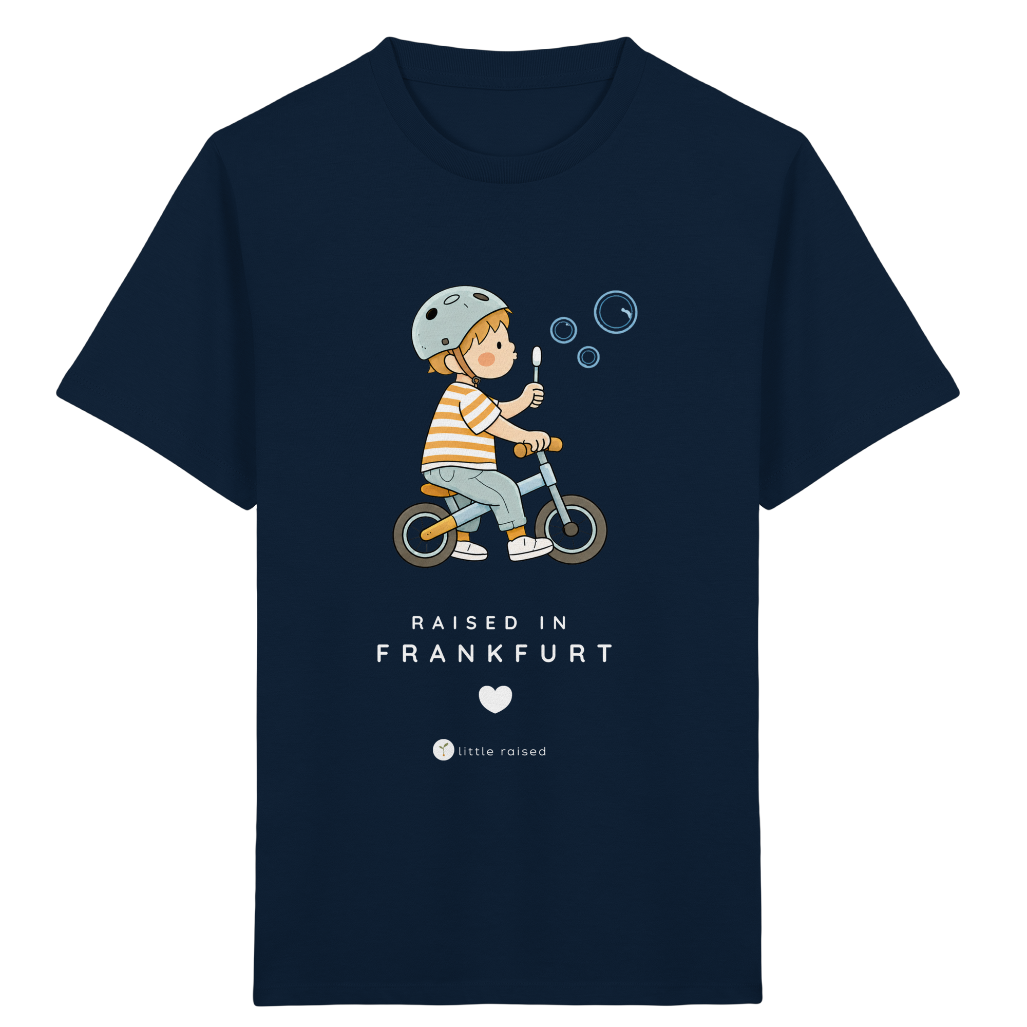 Kinder T-Shirt aus Bio-Baumwolle: Raised in Frankfurt (Cityboy)
