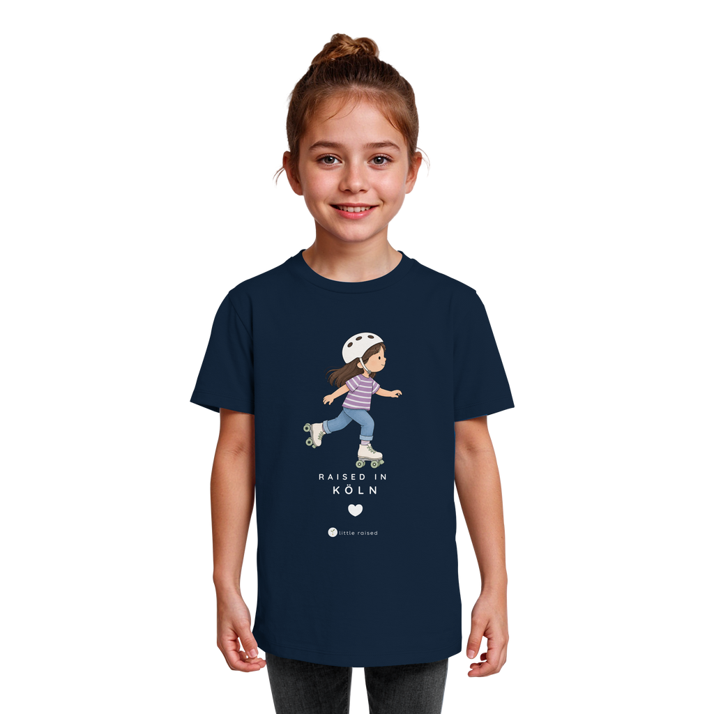 Kinder T-Shirt aus Bio-Baumwolle: Raised in Köln (Citygirl)