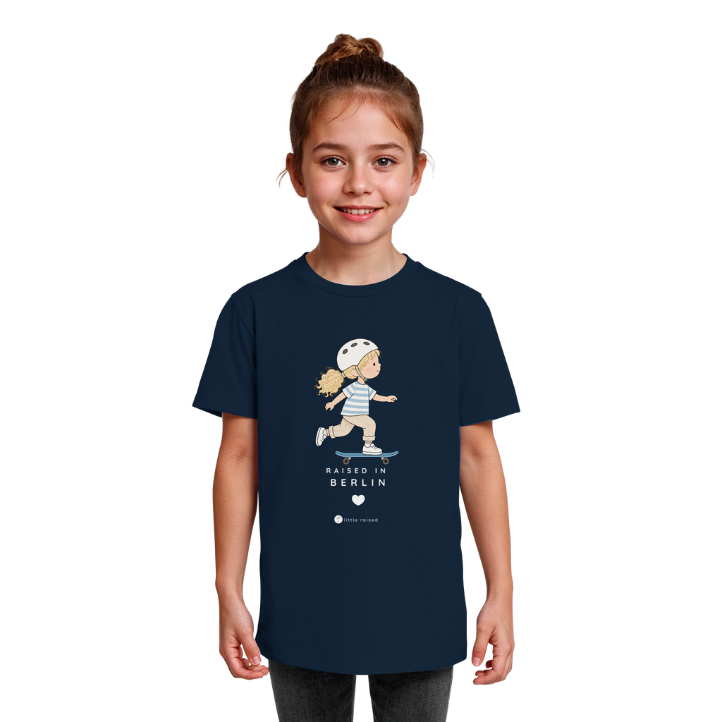 Kinder-T-Shirt aus Bio-Baumwolle: Raised in Berlin (Citygirl)