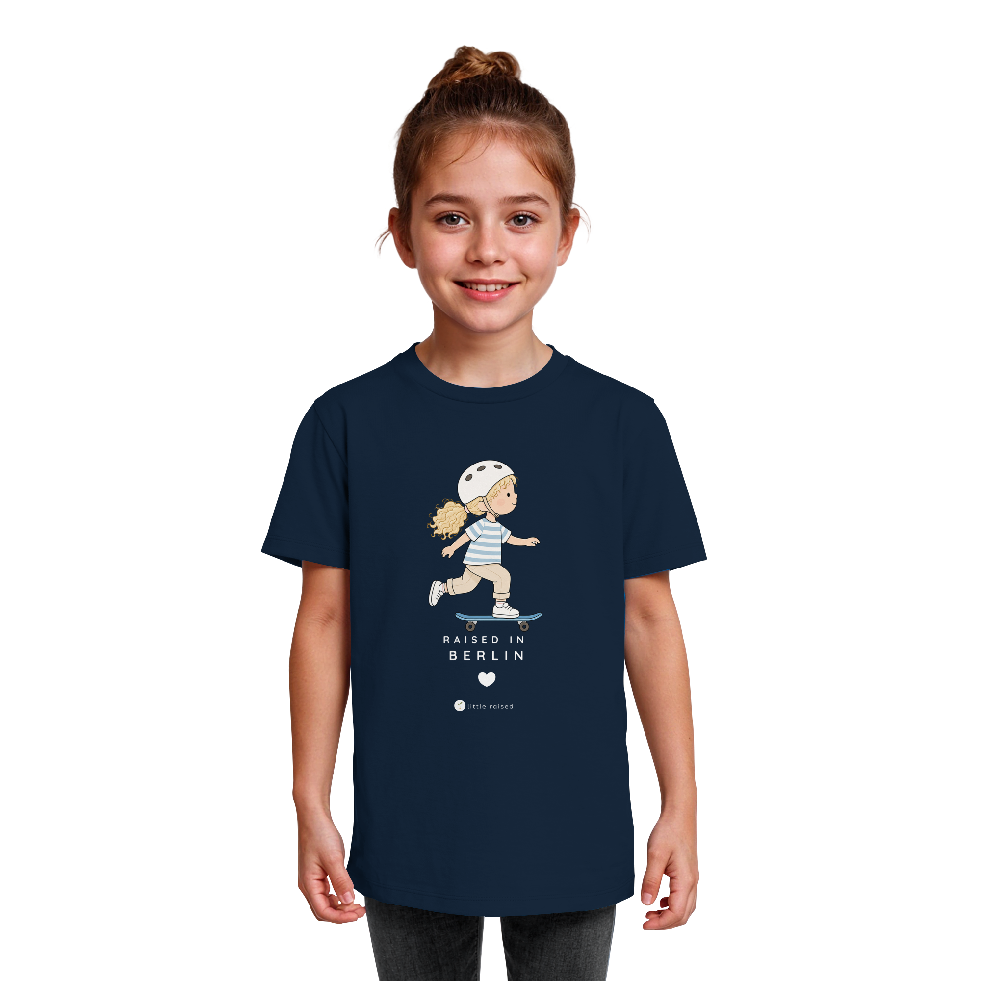 Kinder-T-Shirt aus Bio-Baumwolle: Raised in Berlin (Citygirl)