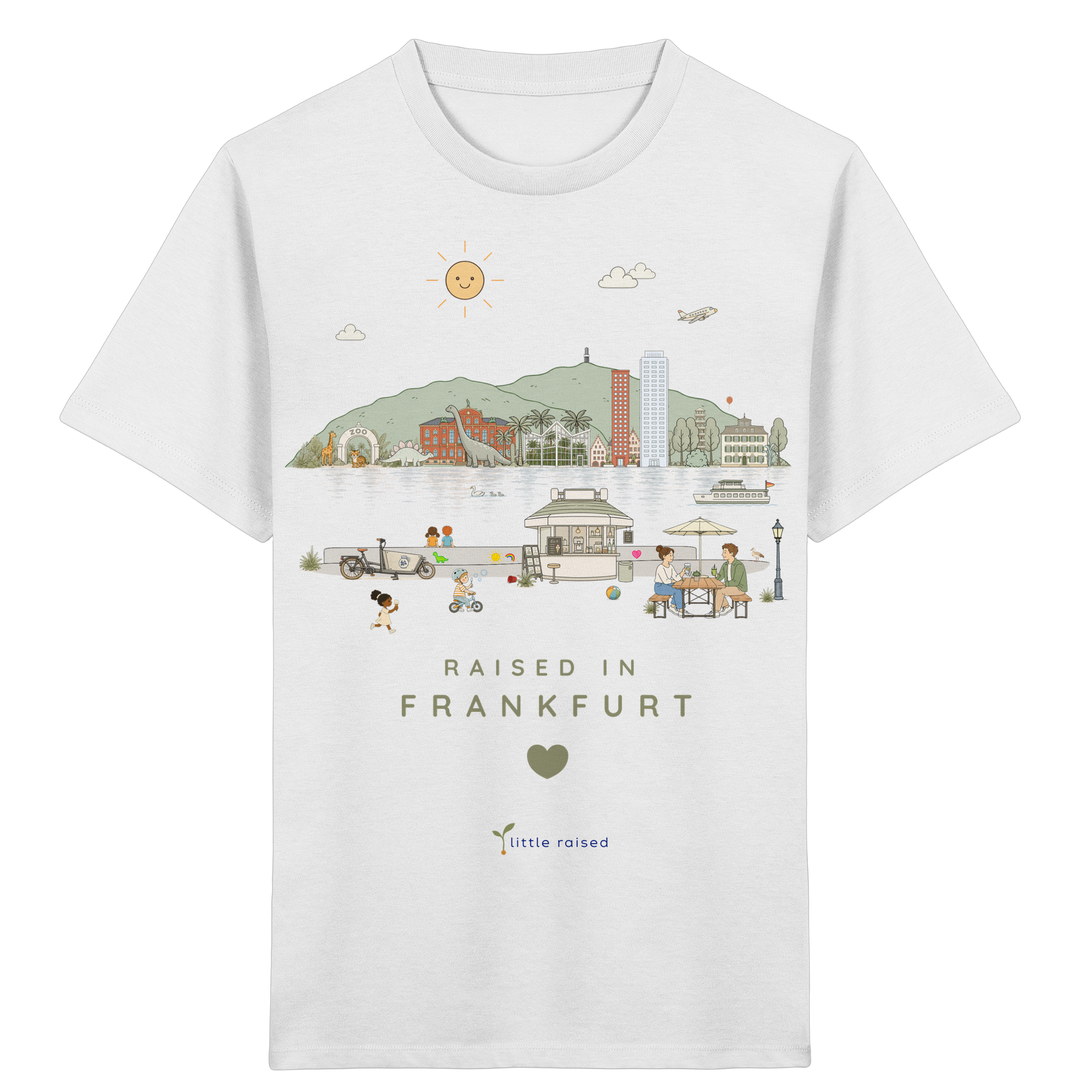 Kinder T-Shirt aus Bio-Baumwolle: Raised in Frankfurt