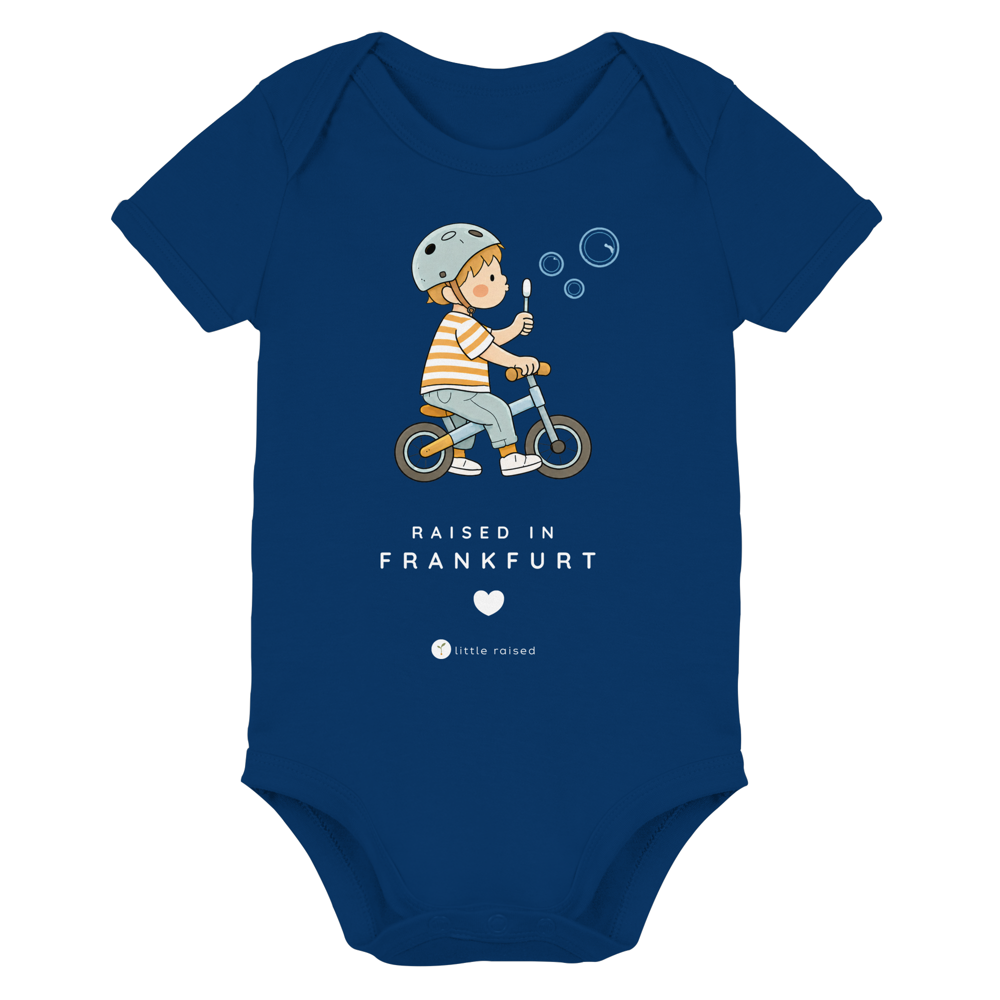Babybody aus Bio-Baumwolle: Raised in Frankfurt (Cityboy)