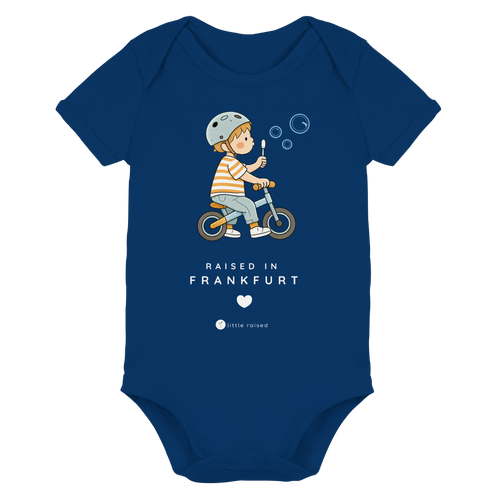 Babybody aus Bio-Baumwolle: Raised in Frankfurt (Cityboy)